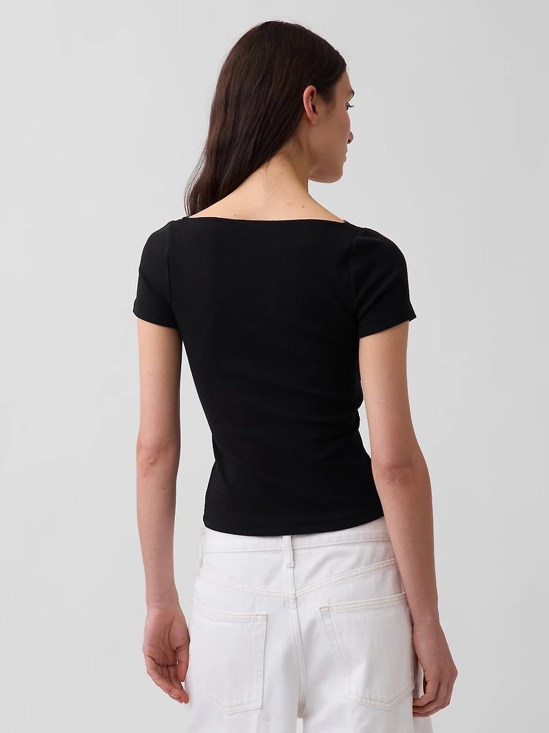 Modern Lace-Trim Crop Top