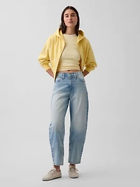 High Rise Crop Barrel Jeans