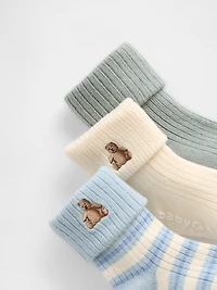 Chaussettes côtelées repliables pour bébé