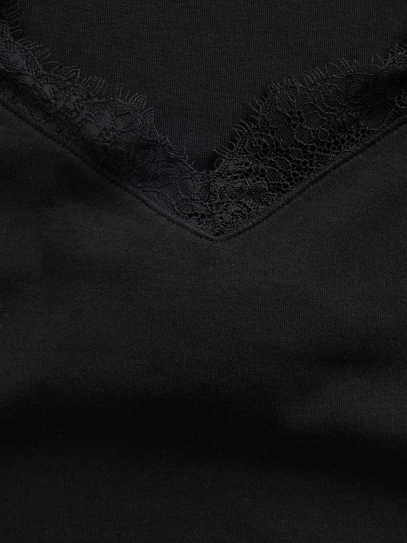 Modern Lace-Trim Crop Top
