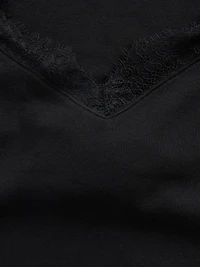 Modern Lace-Trim Crop Top