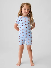 Pyjama court en coton biologique brossé à motif de l’ourson Brannan pour Bébé et Tout-petite