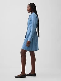 Denim Button-Front Mini Dress