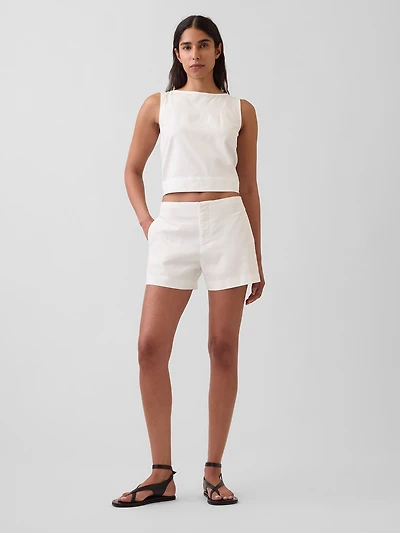 4" Mid Rise Linen-Blend Shorts