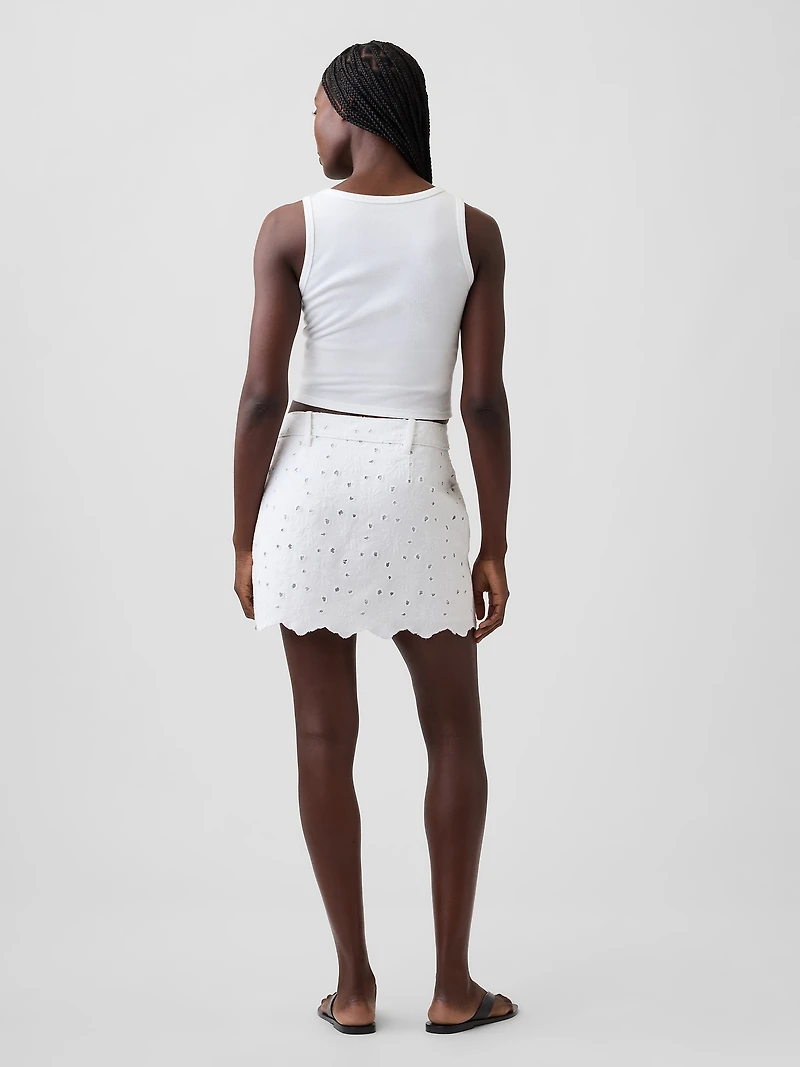 Embroidered Mini Skirt
