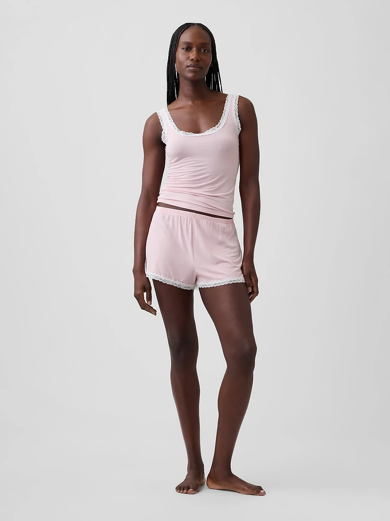 SoftMade Modal Lace-Trim PJ Tank Top