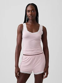 SoftMade Modal Lace-Trim PJ Tank Top