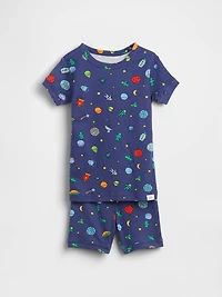 Pyjama court en coton biologique brossé à motifs d’extraterrestres pour Bébé et Tout-petit
