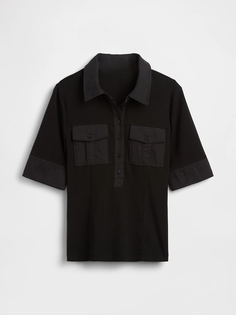 Modern Elbow-Sleeve Utility T-Shirt