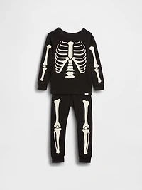 Pyjama 100 % coton biologique à motif de squelette phosphorescent pour Enfant et Bébé