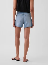 3.5" High Rise Relaxed Straight Denim Shorts