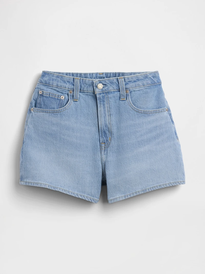 3.5" High Rise Relaxed Straight Denim Shorts