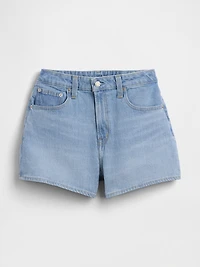 3.5" High Rise Relaxed Straight Denim Shorts