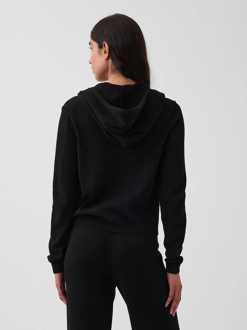 100% Cotton Relaxed Zip Sweater Hoodie