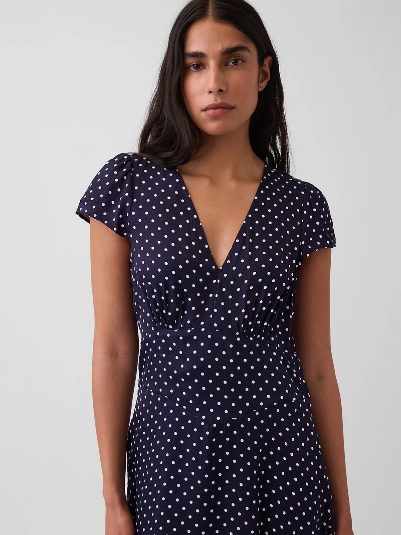 V-Neck Print Mini Dress