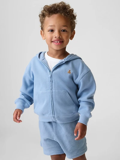 Veste à capuchon en tricot gaufré pour Bébé et Tout-petit