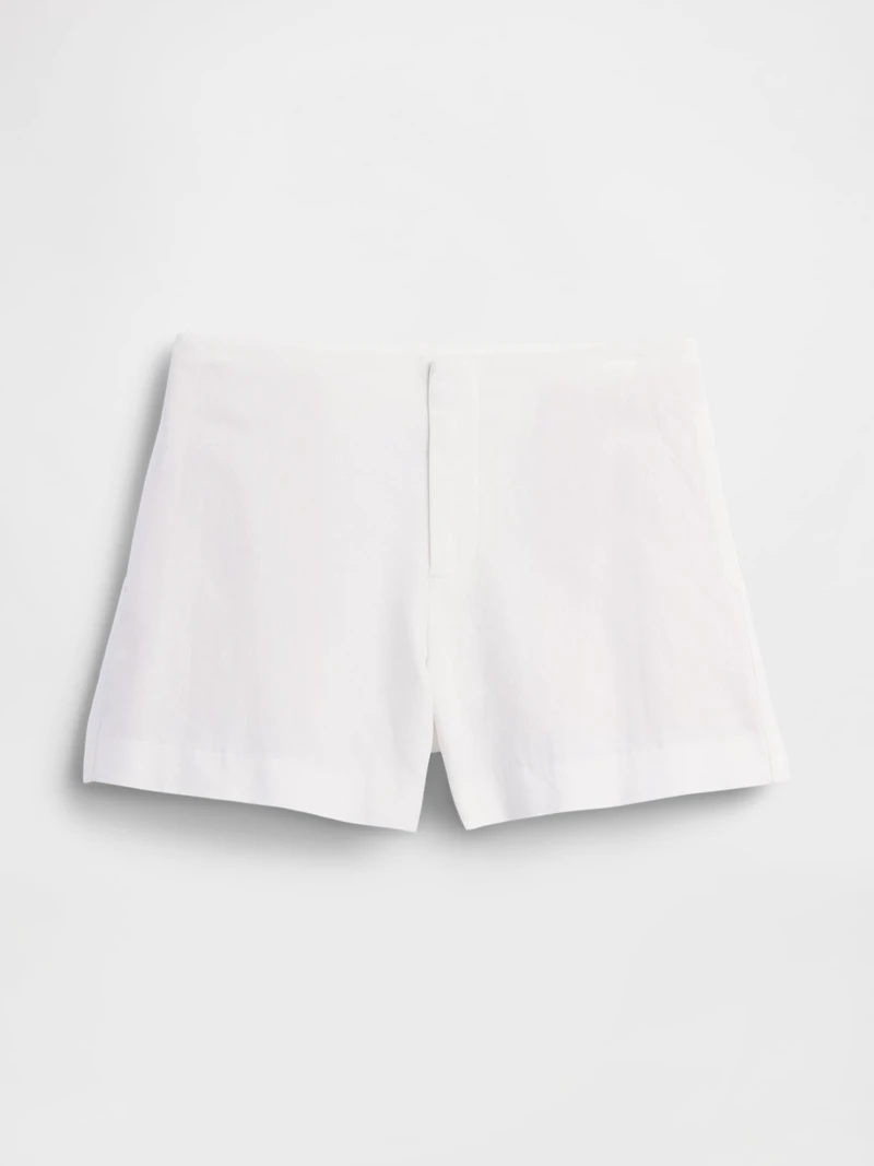 4" Mid Rise Linen-Blend Shorts