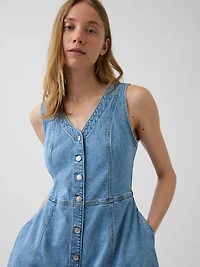 Denim Handkerchief Midi Dress