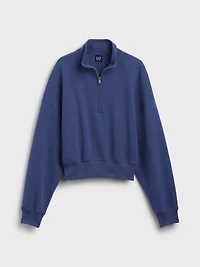 Textured Cotton Oversized Half-Zip Pullover