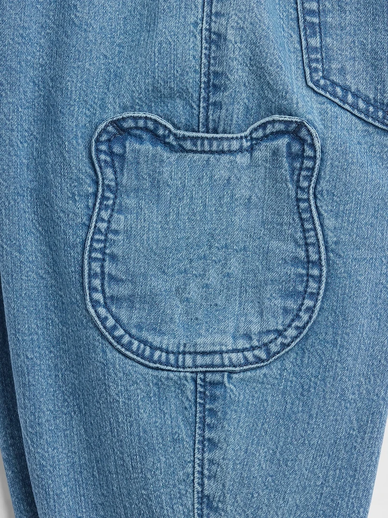 Jean coupe baril à poche en forme de l’ourson Brannan et à taille extensible pour Bébé et Tout-petit