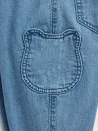 Jean coupe baril à poche en forme de l’ourson Brannan et à taille extensible pour Bébé et Tout-petit