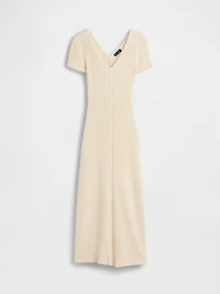 Rib Button-Front Maxi Sweater Dress