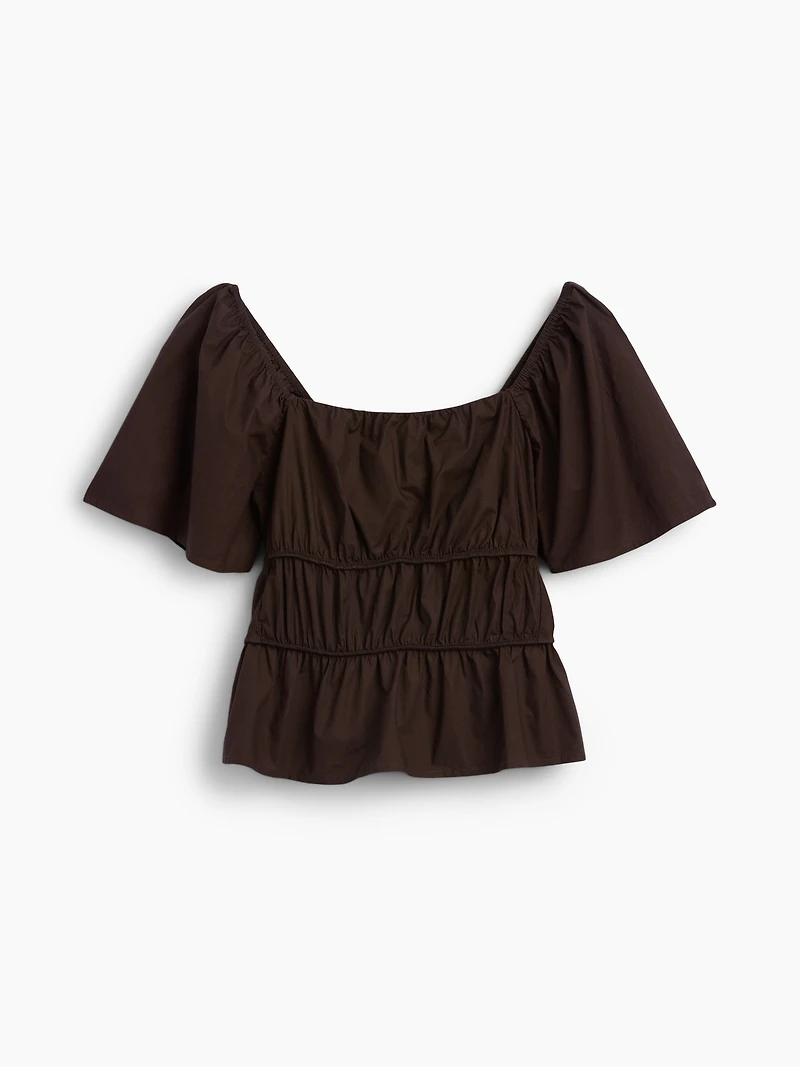 Square-Neck Peplum Top