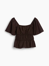 Square-Neck Peplum Top