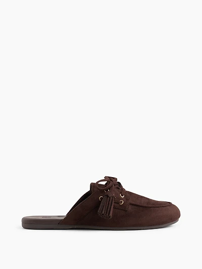 Vegan Suede Tassel Moc Mules