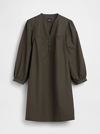 Poplin Henley Mini Dress