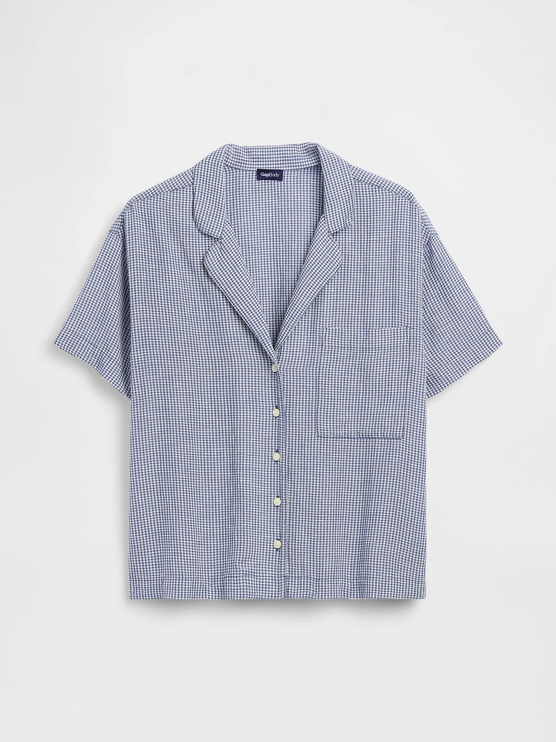 Crinkle Gauze Oversized PJ Shirt