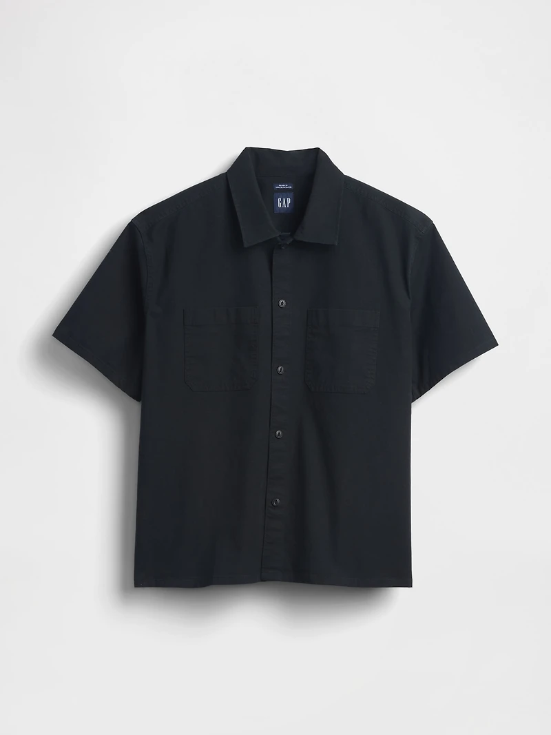 Relaxed Straight-Hem Utility Shirt