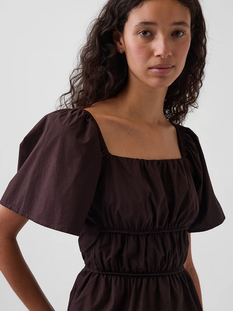 Square-Neck Peplum Top