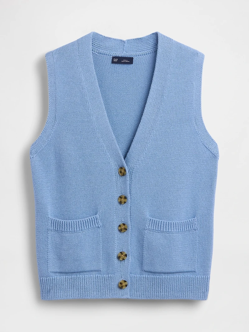 100% Cotton Pocket Sweater Vest