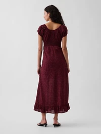 V-Neck Ruffle Hem Maxi Dress