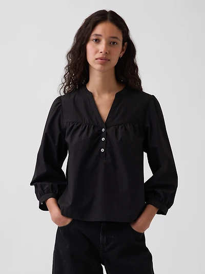 Poplin Popover Top
