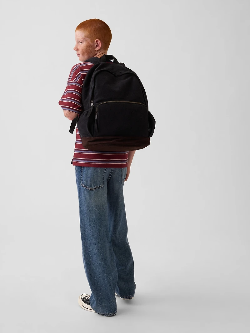 Sac à dos en denim et en velours côtelé pour enfant