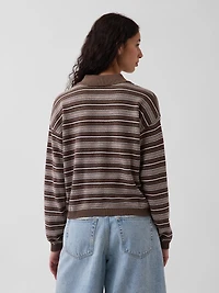 100% Cotton Relaxed Polo Shirt Sweater