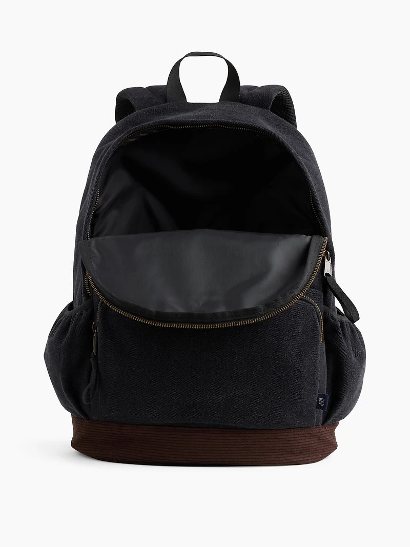 Sac à dos en denim et en velours côtelé pour enfant
