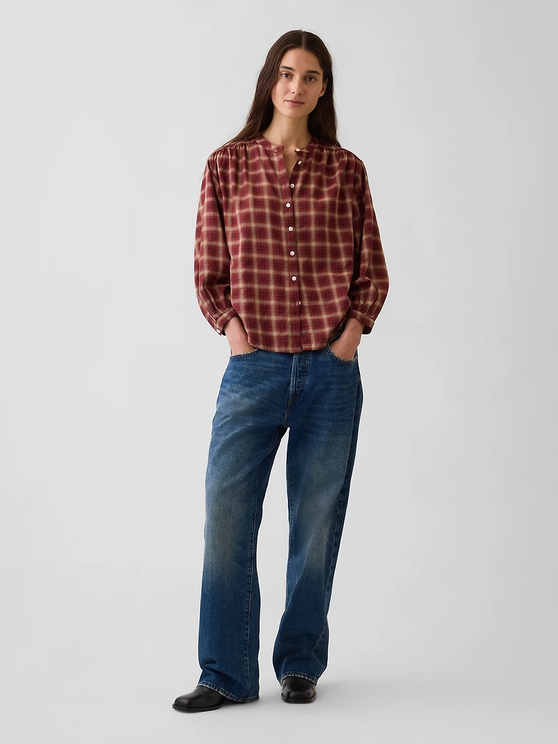 Relaxed Button-Front Shirt