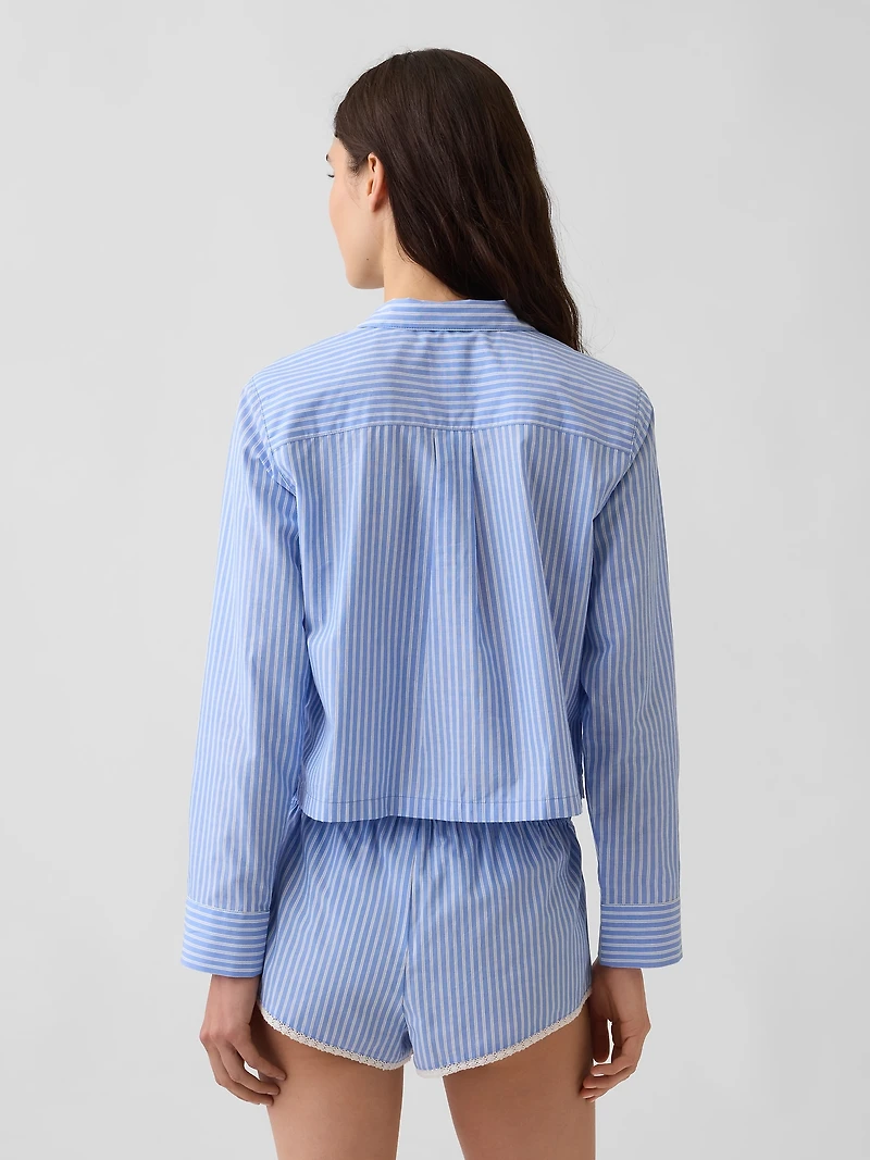 Poplin Oversized Crop PJ Shirt