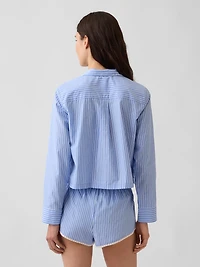 Poplin Oversized Crop PJ Shirt