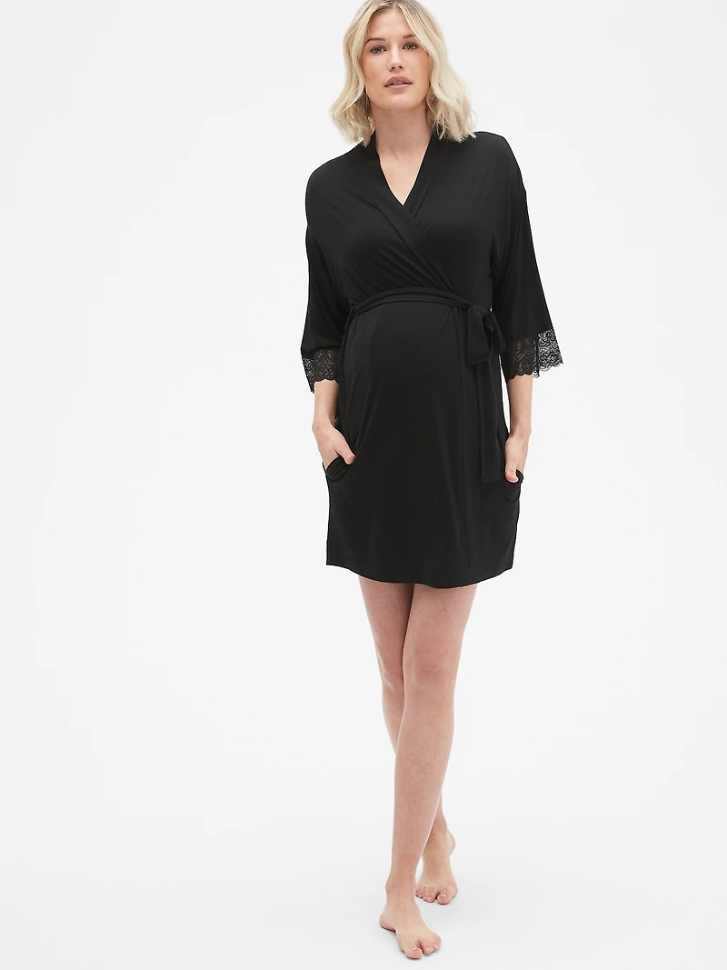 Maternity Softest Modal Lace-Trim Robe