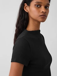Modern Rib Mockneck Crop T-Shirt