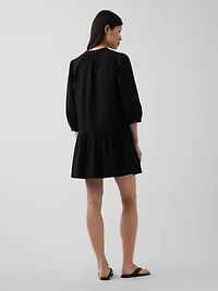 Lace-Trim Drop-Waist Mini Dress