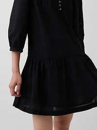 Lace-Trim Drop-Waist Mini Dress