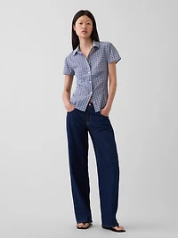 Fitted Cap-Sleeve Shirt