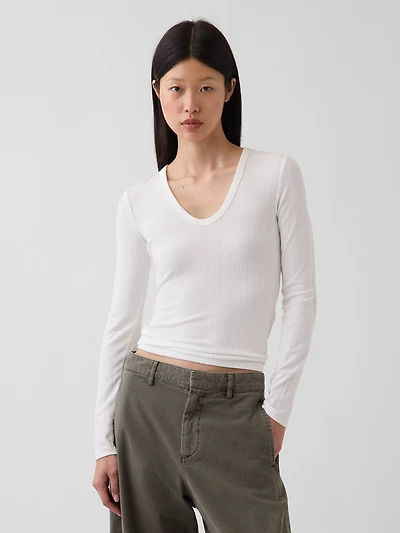 Sheer Modern Rib T-Shirt