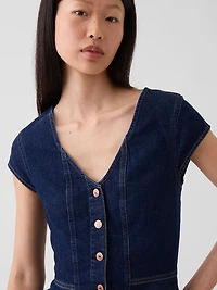 Denim Fitted Peplum Top