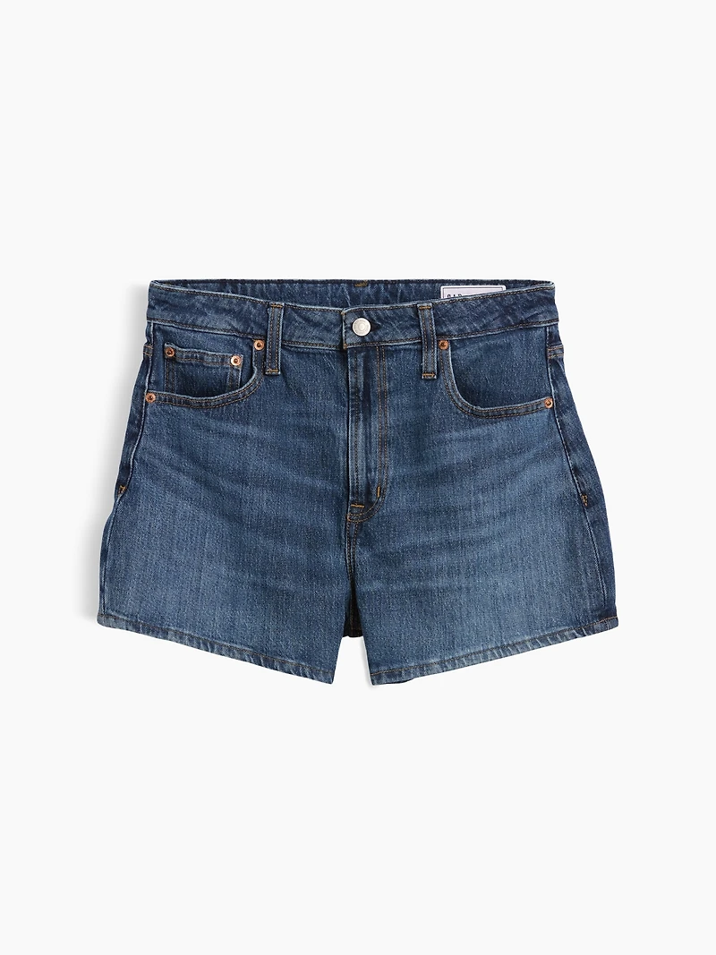 3.5" High Rise Relaxed Straight Denim Shorts